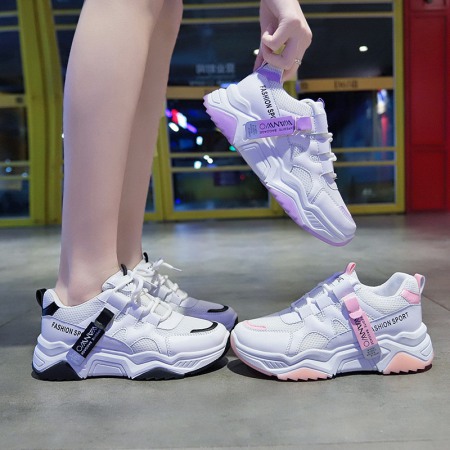 Women's Spring And Summer New Breathable Sports Shoes Female Students White Sneakers Women