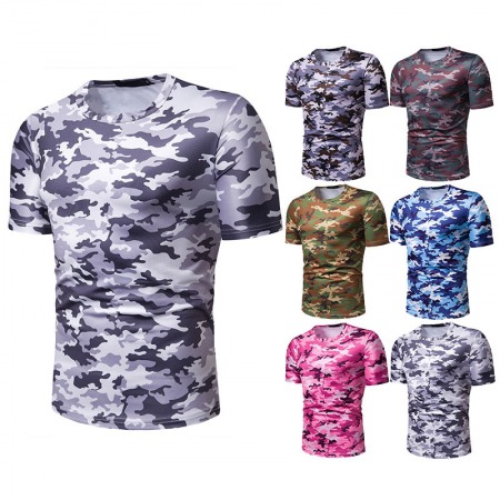 New Summer Men's Camouflage Print Short-Sleeved T-Shirt