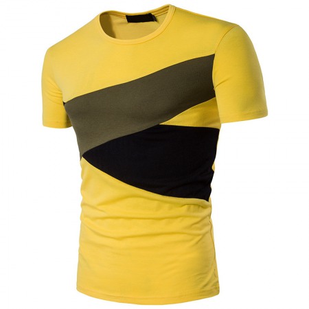 Men's Round Neck T-Shirt Stitching Shirts